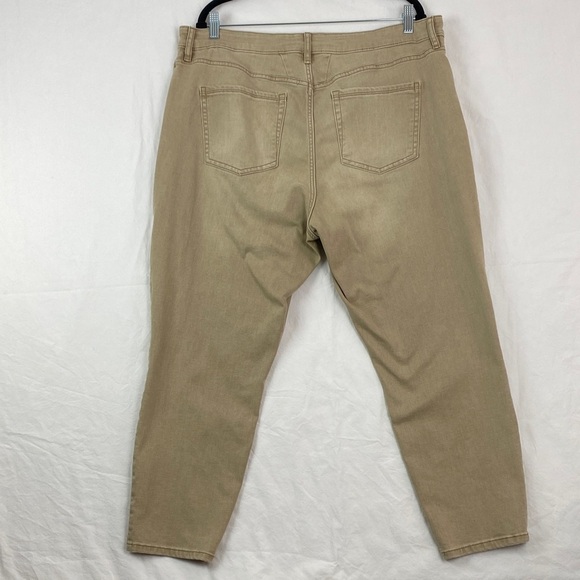 R Jeans The Curvy Super High Rise Jeans Tan Colour 36 Petites - Picture 2 of 10